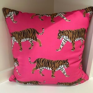 Clairebella Hot Pink Tiger Pillow